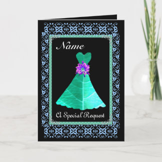 Invitación AMIGA Bridesmaid VERDE AZULADO GREEN Gown