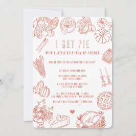 Invitación Amigable Celebración de la Cena Casual de Acción d