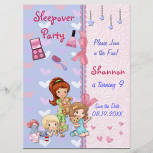 Invitación Amigas de pijamada fiesta de cumpleaños