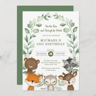 Invitación Amigo del bosque de Woodland Greenery Cumpleaños