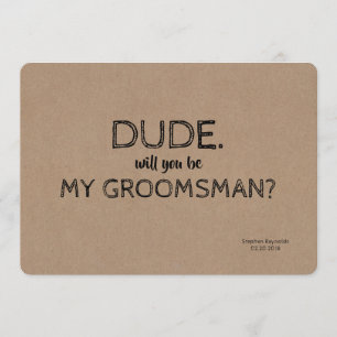Invitación Amigo  GROOMSMAN  MEJOR propuesta graciosa de HOMB