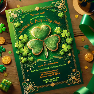 Invitación Amigos afortunados irlandeses celebración del Día