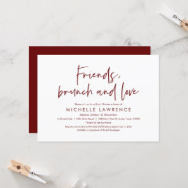 Invitación Amigos, Brunch and Love, Casual Bridal Shower Inv
