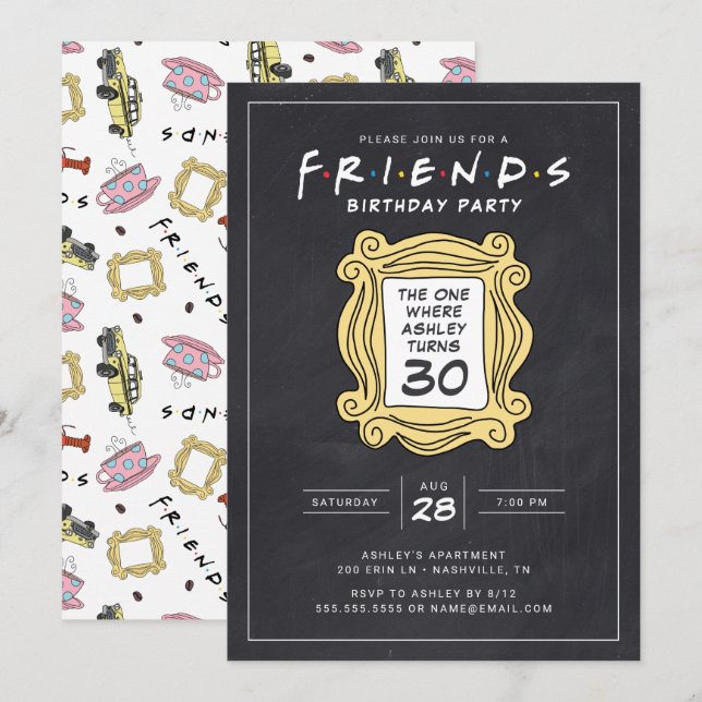Invitación AMIGOS™ | Cartel 30º cumpleaños (Anverso / Reverso)