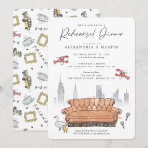 Invitación AMIGOS™ Cena de ensayo de acuarela