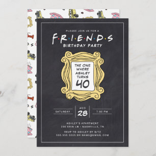 Invitación AMIGOS™   Chalkboard 40th Birthday Invitation