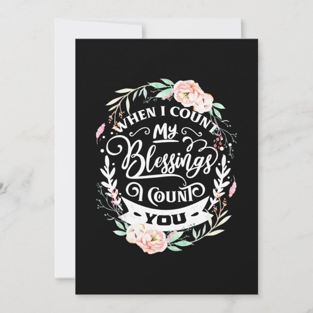 Invitación Amigos Cuando Cuento Mis Bendiciones (Anverso)