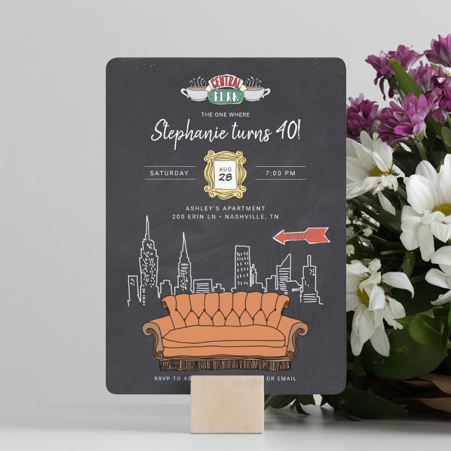 Invitación AMIGOS™ | Cumpleaños de Central Perk Chalkboard (Subido por el creador)