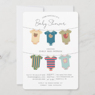 Invitación Amigos de la calle Sesame Bodysuits Baby Shower