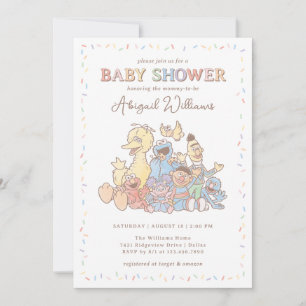 Invitación Amigos de la Calle Sésamo Fiesta de Baby Shower co