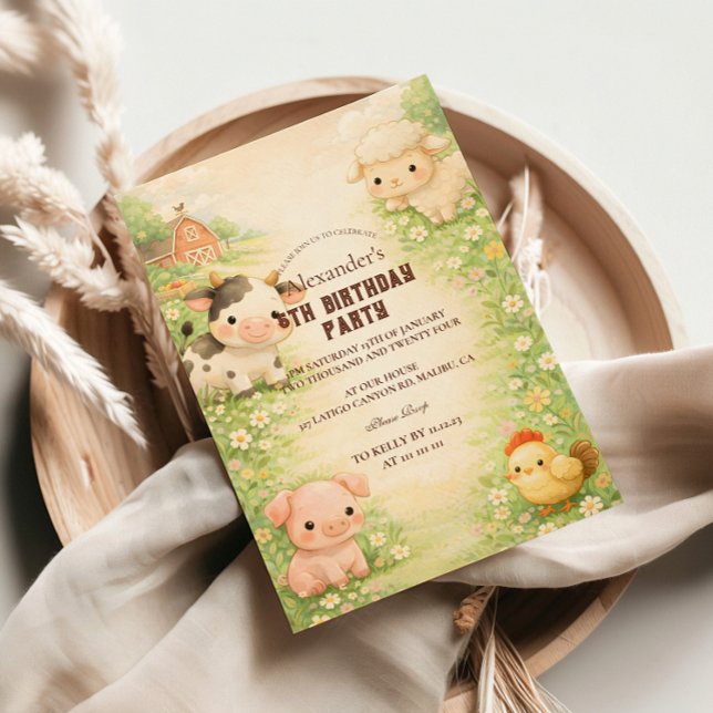 Invitación Amigos de la Granja Caprichosa Cumpleaños Infantil (Subido por el creador)