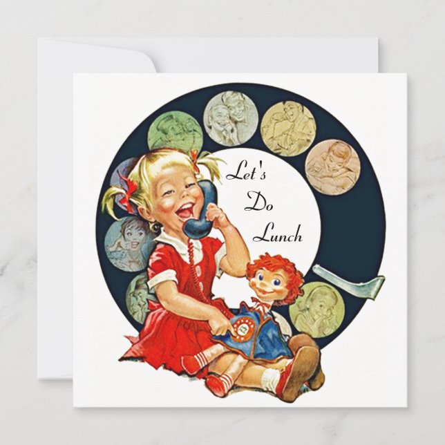 Invitación Amigos De Largo Tiempo Del Comida De Retro (Anverso)