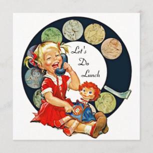 Invitación Amigos De Largo Tiempo Del Comida De Retro