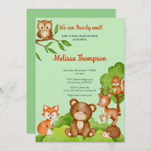 Invitación Amigos de moda de Woodland Forest: Animals Baby Sh