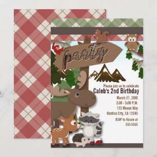 Invitación Amigos del Bosque Cumpleaños infantil