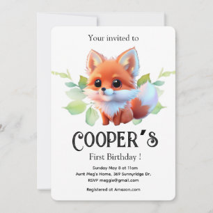Invitación Amigos del bosque de animales de bosque dibujando