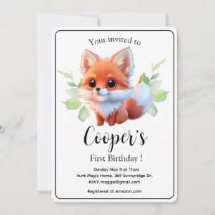 Invitación Amigos del bosque de animales de bosque dibujando 