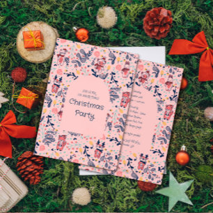 Invitación Amigos del bosque de Navidad en el bosque de invie