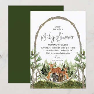 Invitación Amigos del bosque de Woodland Baby Shower