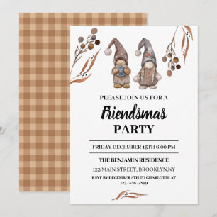 Invitación Amigos divertidos de Gnomos en la fiesta de Navida
