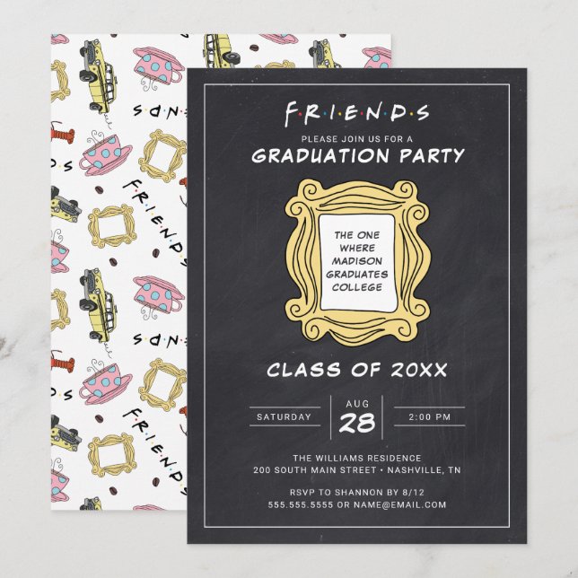 Invitación AMIGOS™ El de la fiesta de graduación (Anverso / Reverso)