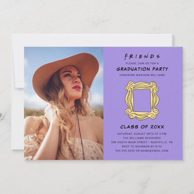 Invitación AMIGOS™ El de la fiesta de graduación - Foto (Anverso)