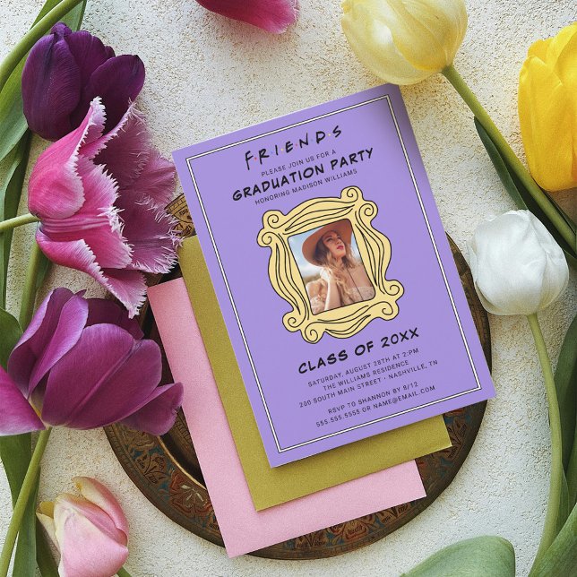 Invitación AMIGOS™ El de la fiesta de graduación - Foto (Invite on table)