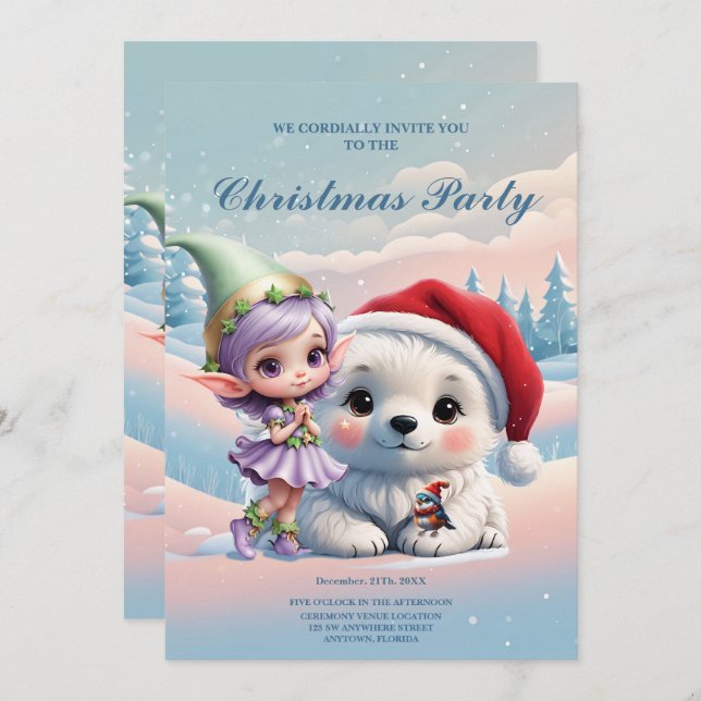 Invitación Amigos en un mundo de fantasía. (Anverso / Reverso)