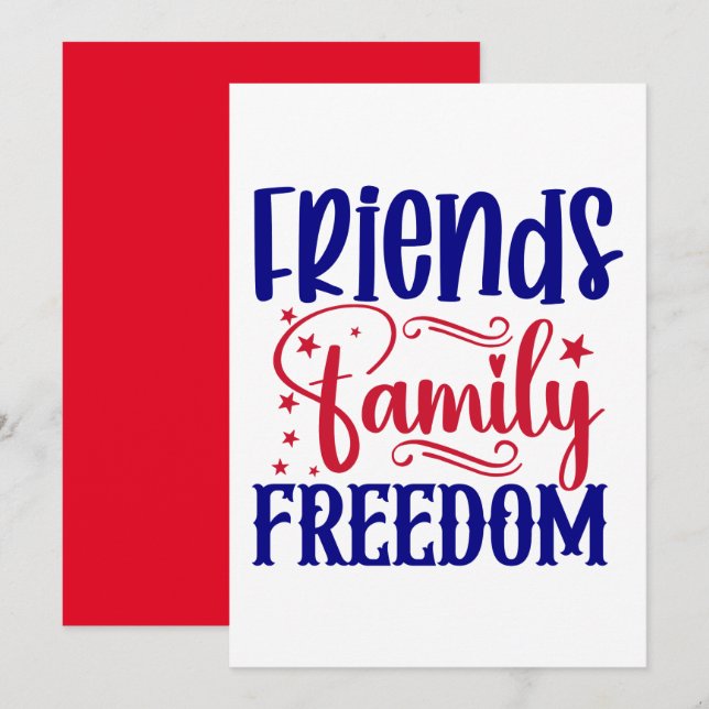 Invitación Amigos, familia y libertad (Anverso / Reverso)