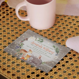 Invitación Amigos forestales modernos Berries Cotton Baby Sho