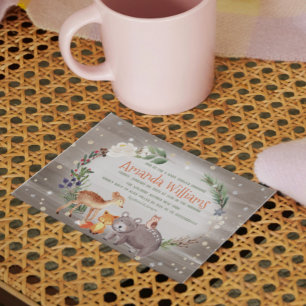Invitación Amigos forestales modernos Berries Cotton Baby Sho