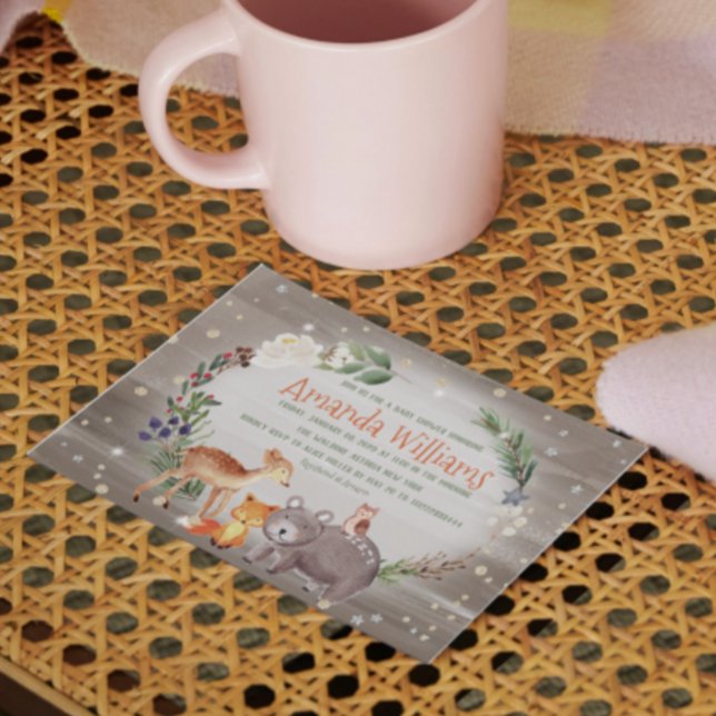 Invitación Amigos forestales modernos Berries Cotton Baby Sho (Subido por el creador)