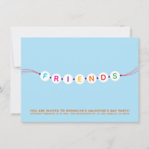 Invitación Amigos lindos brazalete de amistad azul San Valent