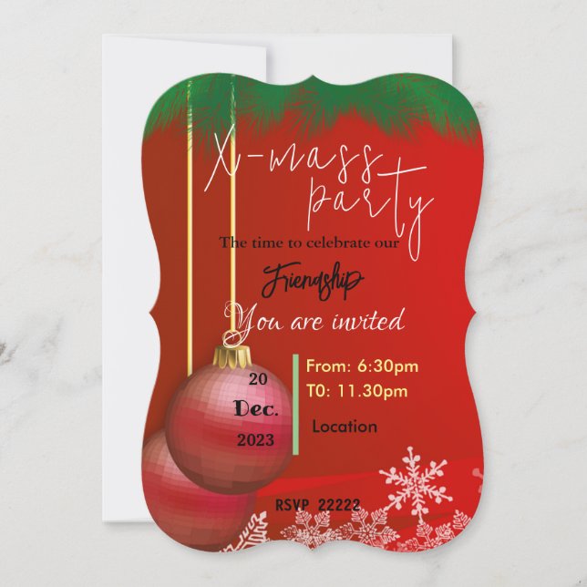 Invitación Amigos para Navidades (Anverso)