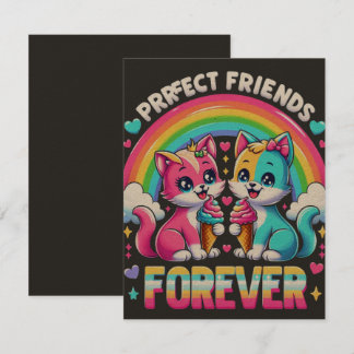 Invitación Amigos perfectos para el gato kawaii