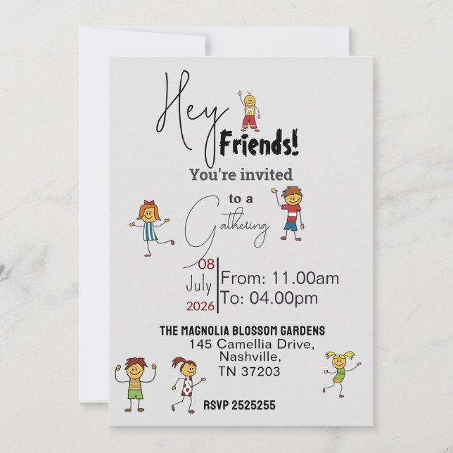 Invitación Amigos se reúnen  (Anverso)