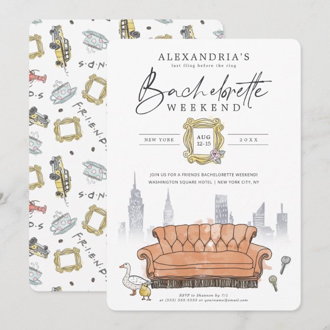 Invitación AMIGOS™ | Última huida antes de la bachillerato de (Anverso / Reverso)