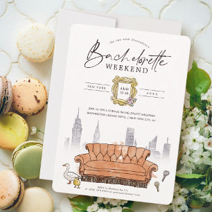 Invitación AMIGOS™   Watercolor Bachelorette Party Weekend