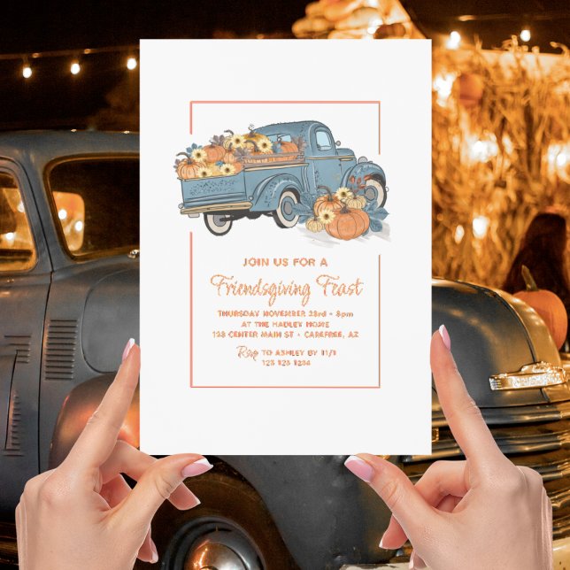 Invitación Amigosgiving Camioneta de Calabaza (Subido por el creador)