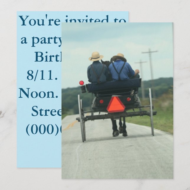 Invitación Amish (Anverso / Reverso)