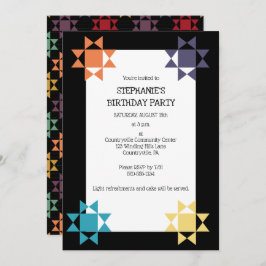 Invitación Amish Quilt Print Quilt Temática Personalizado Fie