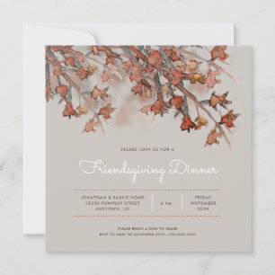 Invitación Amistad   Abstracción de las hojas de otoño acuáti