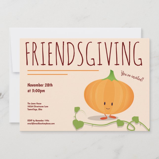 Invitación Amistad Carabinero Sonriente Día de Acción de Grac (Anverso)