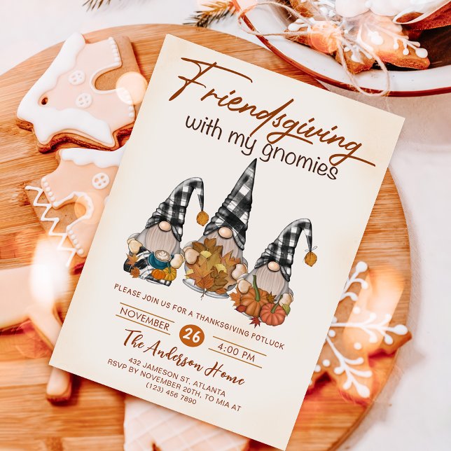 Invitación Amistad Con Mis Gnomes Acción De Gracias De Otoño (Subido por el creador)