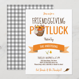 Invitación Amistad con Potluck