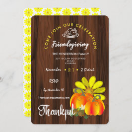 Invitación Amistad Festín de Gracias Rústica