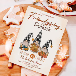 Invitación Amistad Potluck Gnomes Calabaza de otoño