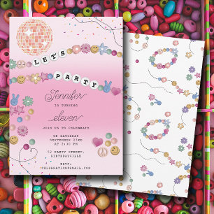 Invitación Amistad Pulsera Chica Joyería Fiesta de Cumpleaños