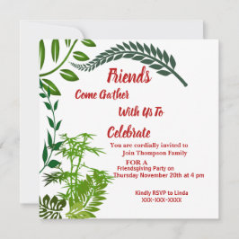 Invitación Amistad Verde Otoño Otoño Foliage Watercolor