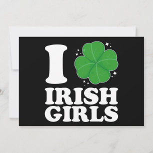 Invitación Amo a los Chicas irlandeses Shamrock Heart St Patr